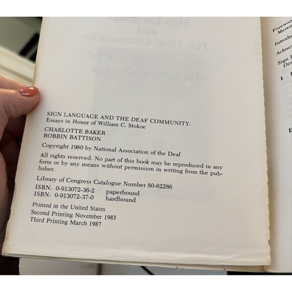 Sign Language and the Deaf Community By Baker and Battison 1980 NAD ASL - Picture 3 of 4